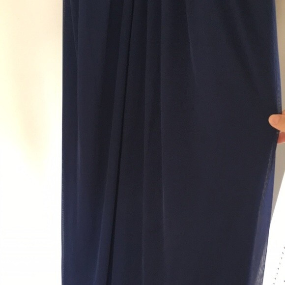 David’s Bridal Crisscross High Neck Mesh Bridesmaid Dress Marine Y Neck size 6 - Picture 9 of 9